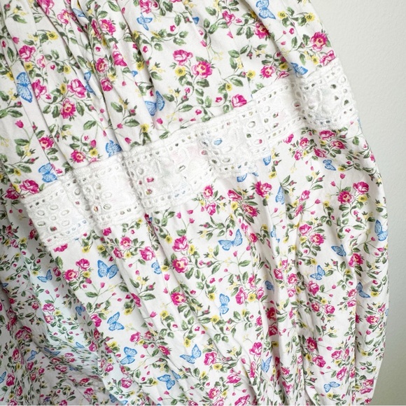 For Love and Lemons Lucca Mini Dress White Floral Lace Poplin Long Sleeve Medium - Picture 12 of 16